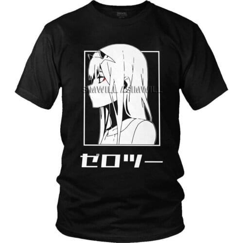 Anime Manga Zero Two T Shirt Men Cotton Printed T-shirts Fashion Tshirt Short Sleeve Darling in the Franxx Tee Tops