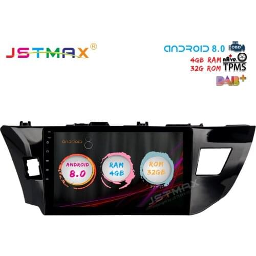 JSTMAX 10.2" Android 8.0 Car GPS Radio Player for Toyota Corolla 2014 2015 2016 with Octa Core 4GB+32GB Auto Stereo media DAB