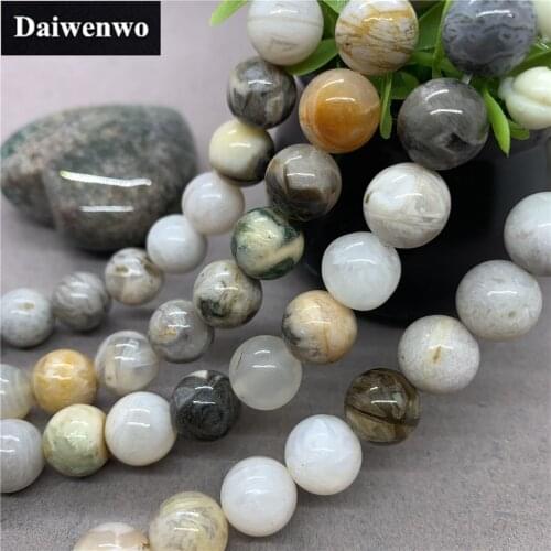 Earth Agate Bead Stone Round 4-12mm Gemstone Loose Spacer DIY Jewelry Wholesale