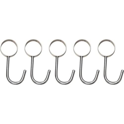 5pcs Hooks Household Durable Practical Stainless Steel Hooks S Shape Wall Hanger for Kitchen Living Room Home