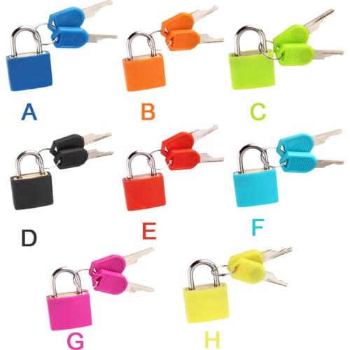 Small Mini Strong Steel Padlock Travel Suitcase Diary Lock With 2 Keys 8 Colors Luggage Security Locks New Journal Gift
