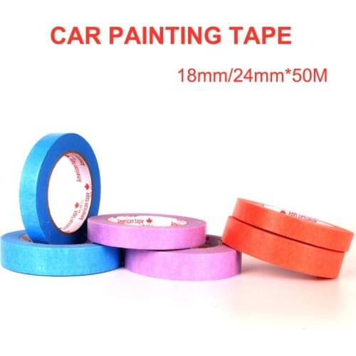 2021 New 1 Roll Car Body Masking Tape High Temperature Resistant Auto Painting Sticker Width 18mm 24mm Length 5M