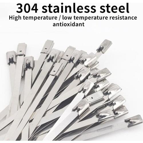 50pcs high quality 304 stainless steel metal strap 4.6mm self locking fixed pole marine strapping for household/industrial useJ