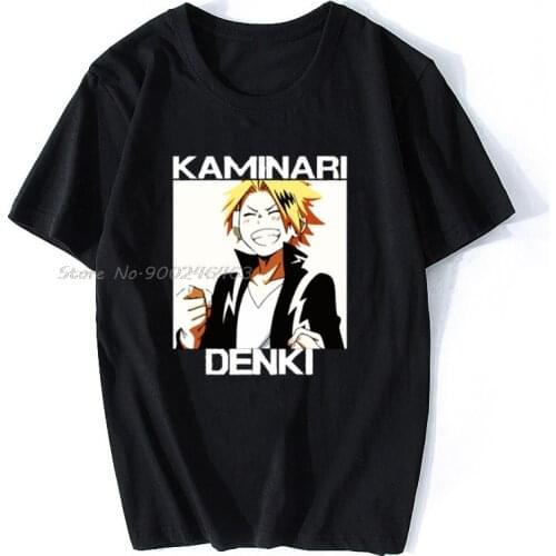 Men T-shirt Kaminari Denki Tshirt Women Cotton Tees Tops Anime Harajuku T Shirt