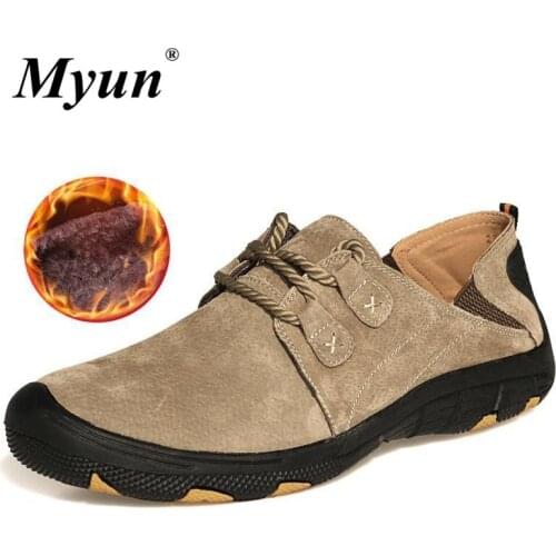 High-quality Comfort Genuine Leather Casual Shoes Men Loafers Suede Men Winter Shoes Breathable Shoes Zapatos Plus Size 38-47