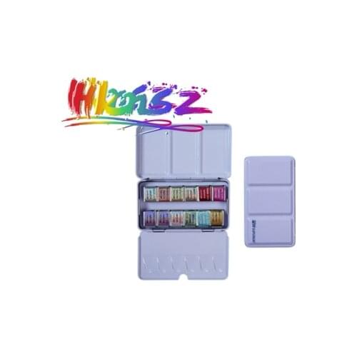 Superior 12/24/48 Colors Solid Metallic Watercolor Paints Set Portable Pearlescent Water Color Pigment
