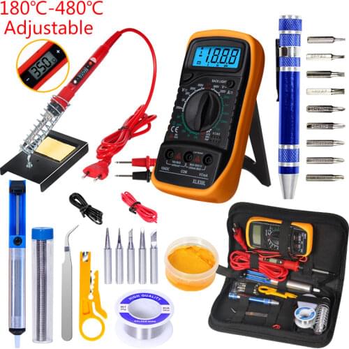 Soldering iron kit adjustable temperature 220V80W welding Multifunction 8 In 1 Mini Precision Pen Screw Driver Welding Tool Kits