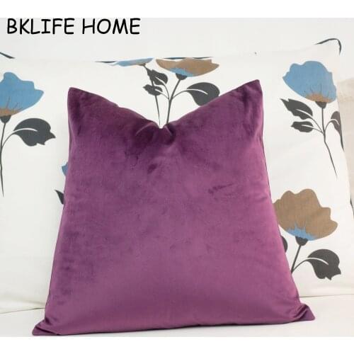 Lovely Quality Fuchsia Velvet Pillow Case Cushion Cover Red Purple Pillow Cover No Balling-up Waist Pillow Without Stuffing