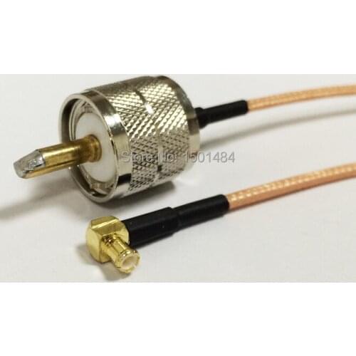 New UHF Male Plug PL259 Switch MCX Male Right Angtle jumper cable RG316 Wholesale Fast Ship 15CM 6" Adapter