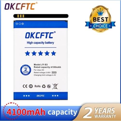 OKCFTC 4100mAh Mobile Phone Battery JY-S3 For JIAYU JYS3 S3 Replacement Lithium Polymer Batteria