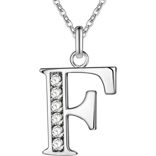 Wholesale Charm Silver Color Pendants For Women Fashion Jewelry Necklace Lady Fashion Jewelry Pendant Letter F AN212/axuajpba