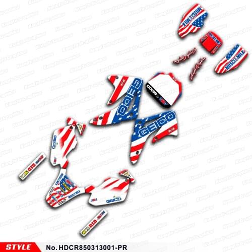 Aftermarket Custom Stickers MX Graphics Vinyl Decals for CR85 CR 85 2003 2004 2005 2006 to 2013, Style No. HDCR850313001-PR