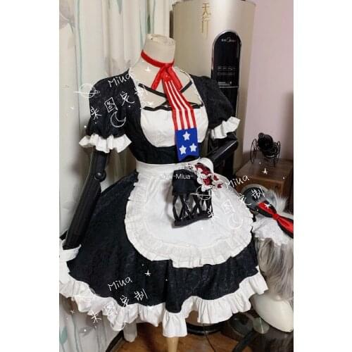 [Customized] Anime Azur Lane Hammann Housemaid Maid Outfit Full Set Any Size Cosplay Costume Halloween Women Free Shipping 2020