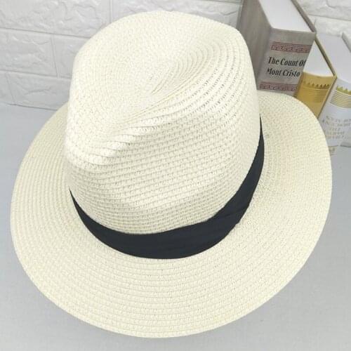 Summer Hat European and American Men Solid Color Sunscreen Hats Male Summer Leisure Sun Shade Cool Breathable Straw Caps H155