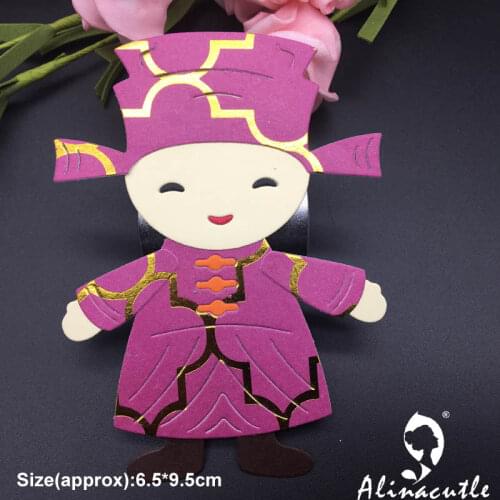 Die cut metal cutting die punch Chinese doll boy Alinacraft Scrapbook album papercraft handmade card stencil art cutter