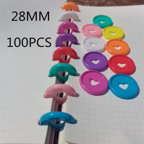 100 PCS 28MM color plastic binder ring binder buckle mushroom hole notebook binding buckle learning binding supplies