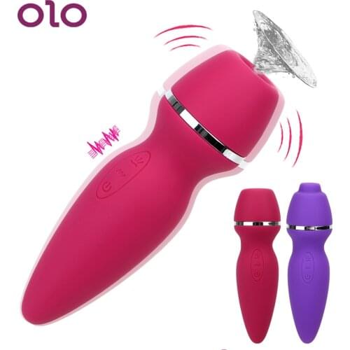 OLO Clit Sucker Vibrator Sex Oral Licking Blowjob Vibrating with Two Head Clitoris Nipple Sucking 7 Speed Sex Toys for Women