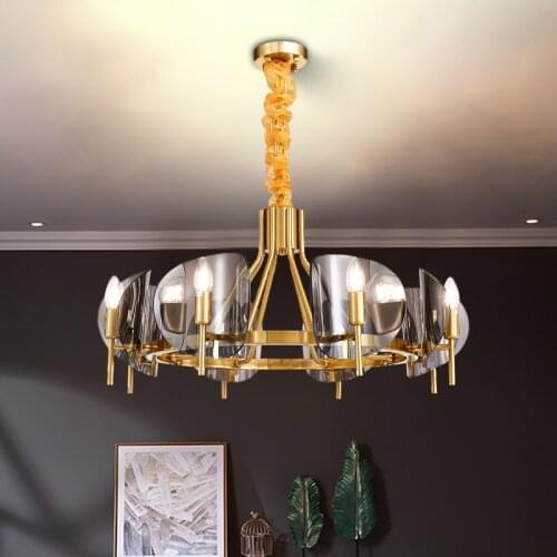 Postmodern Nordic Light Luxury Glass Simple Creative Personality Living Room Bedroom Bar Dining Room Chandelier