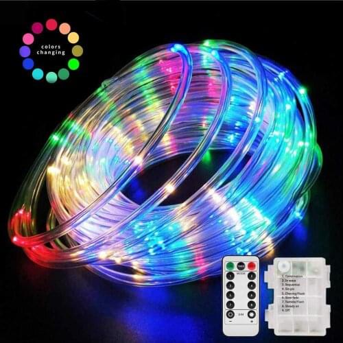 LED Rope String Lights Outdoor Lamps 8Modes Battery Fairy String Lights ForHoliday Party Garden Waterproof Lights Christmas Tree