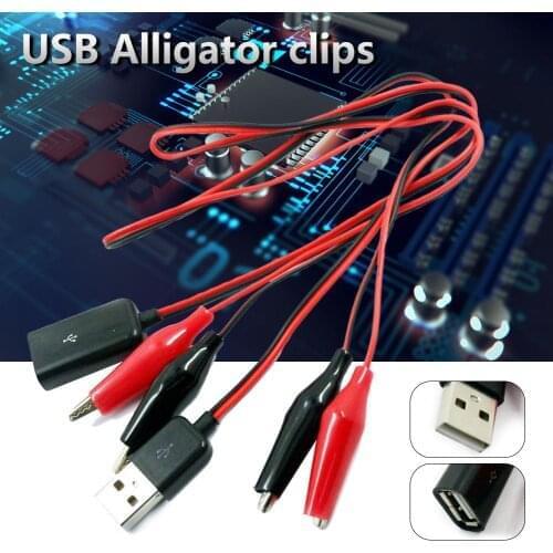 USB Alligator Clips Male Or Female To USB Tester Detector Voltage Meter Ammeter Capacity Power Meter Monitor Pure Copper Holding