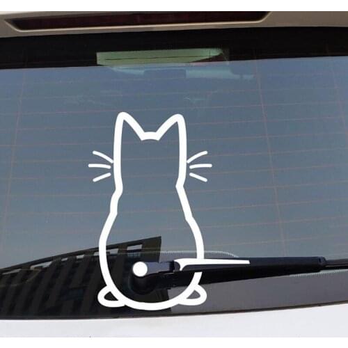 Funny Moving Tail Cat Car Sticker Window Wiper Decals Rear Windshield Sticker