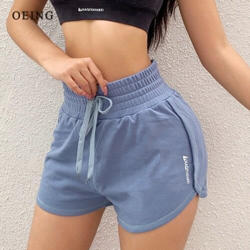 F.DYRAA Yoga Shorts Women Anti-glare Gym Workout Fitness Shorts Anti-sweat High Waist Drawstring Running Sport Shorts Sweatpants