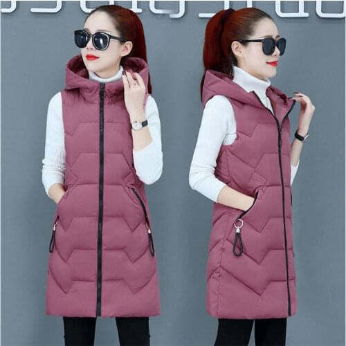Womens vest Autumn Winter 2020 New Cotton Coat Student Clothing Slim Down Cotton Plus Size 3XL Long