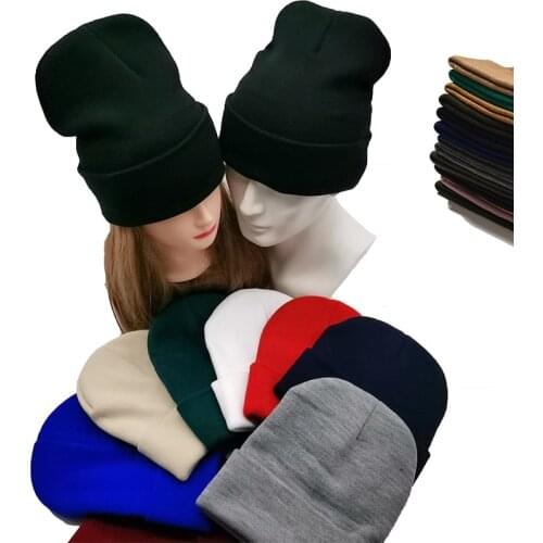 Winter Autumn Solid Color Adult Child Unisex Beanies Hats Large Big Ice Cream Windproof Keep Warm Cold Caps Plus Size Men W24