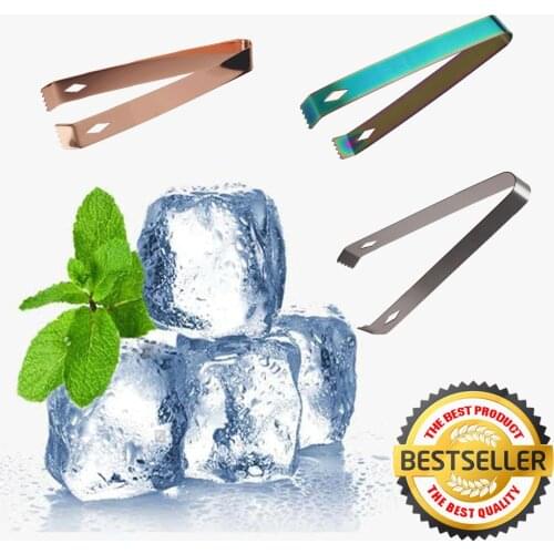 1X Stainless Steel Ice Tongs Scalloped Edges Hold Ice Securely For Bar Restaurant Uses