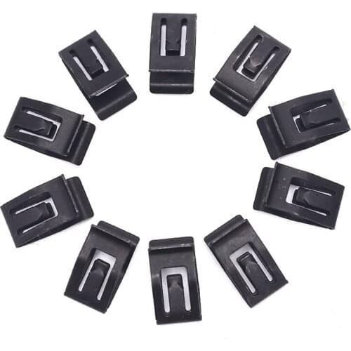 10Pcs GM Front Console Dashboard Clip Metal Retainer Car Trim Black Rivet Fastener