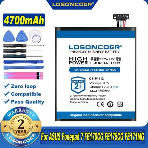 100% Original LOSONCOER NEW C11P1412 4700mAh Battery For ASUS Fonepad 7 FE170CG FE175CG FE171MG ME175CG Batteries