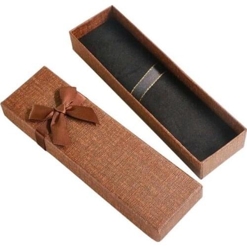 100pcs Creative Bowknot Decoration Crystal Advertising Ballpoint Pen Case Pencil Pen Gift Packaging Box For Girl SN3170