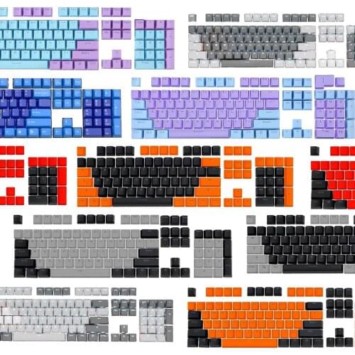 104Pcs/Set PBT Color Matching Key Cap Keycaps for Mechanical Keyboard Keycap Keyboards Accessories Color Matching
