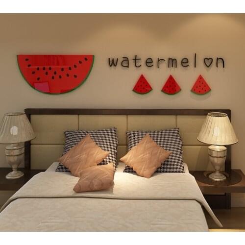Watermelon Acrylic 3D wall stickers For kids room Bedroom background wall Creative DIY art wall decor Waterproof