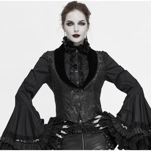 Spring Autumn Jacket Female Waistcoat Party Formal Tops Shirt Gothic Women Sleeveless Vest
