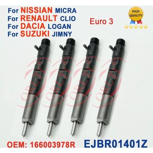 4 pieces/lot Common Rail Injector EJBR01401Z Diesel Injection Nozzle EJBR0 1401Z EJB R01401Z For RENAULT 166003978R