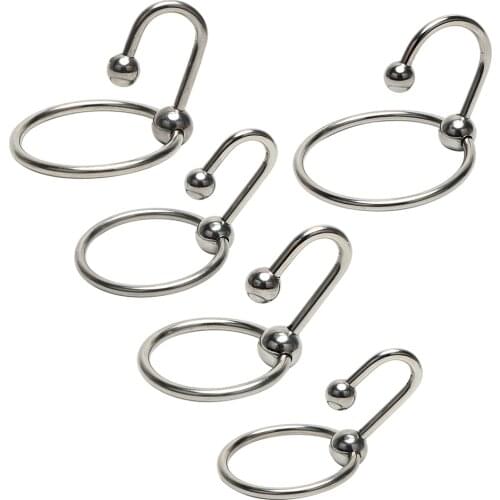 IKOKY Urethral Dilator Penis Plug Catheter Sound Beads Stainless Steel Male Chastity Device with Head Ring Penis Rings