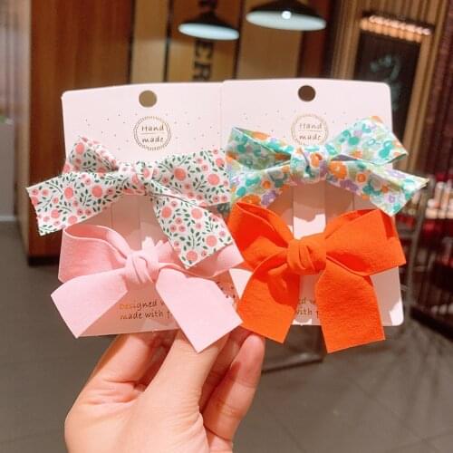 Ins Fashion Floral Bows Hair Clips for Girls Kids Fresh Hairpin Barrettes 2/4/6pcs/set Girls Women Hair Accessories
