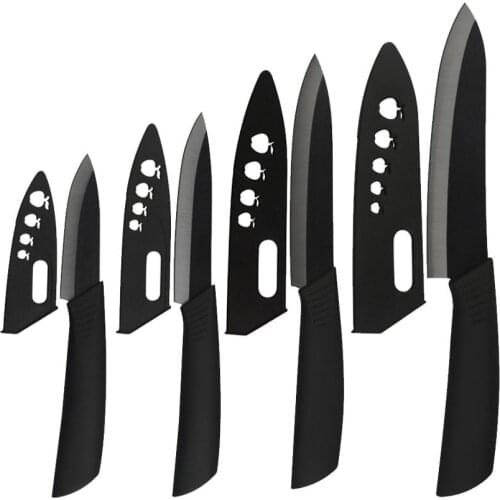 3 4 5 6 inch Ceramic Knife Kitchen Knives Chef Knife Vegetable Cooking ToolSerrated Bread Set Zirconia Black Blade Fruit Slicer