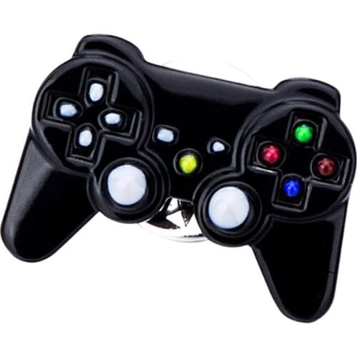 Creative Black Collar Lapel Pin Imitation Gamepad Design for Cocktail Party Prom Decor Jewelry for Men Male