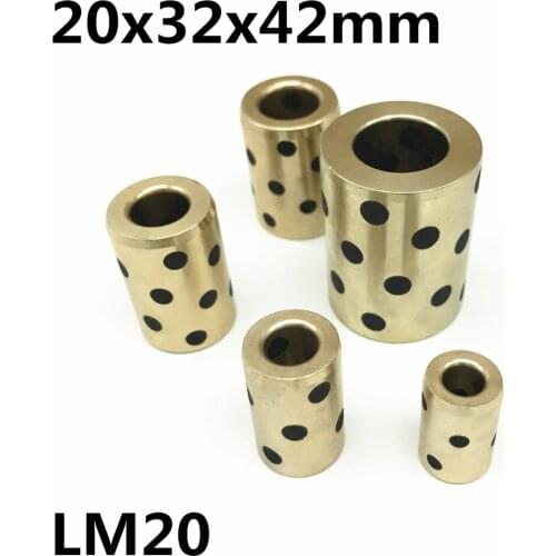 20x32x42 mm linear graphite copper set bearing copper bushing oil self-lubricating bearing JDB LM20UU LM20