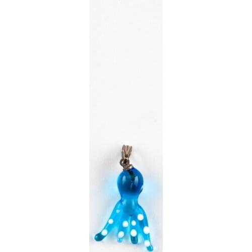 Murano Glass Octopus Pendant Mini Blue
