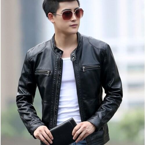 Spring 2020 Men Jackets Autumn Imitation Sheepskin Male Motorcycle Leather Jacket Plus Size 6XL HJ210