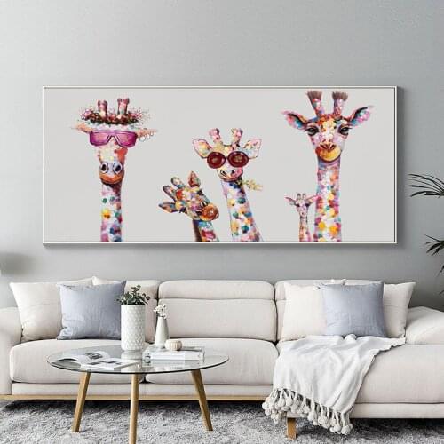 Animal Wall Decoration Canvas Prints Picture Giraffe Family Painting for Living Room Bedroom Home Decor Posters Cuadros Unframed