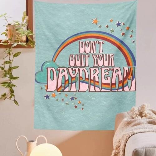 Retro Rainbow Art Wall Tapestry Hanging Bohemian Psychedelic Motivational Tapiz Witchcraft Tapestry Home Decor Tapestry Gobelin