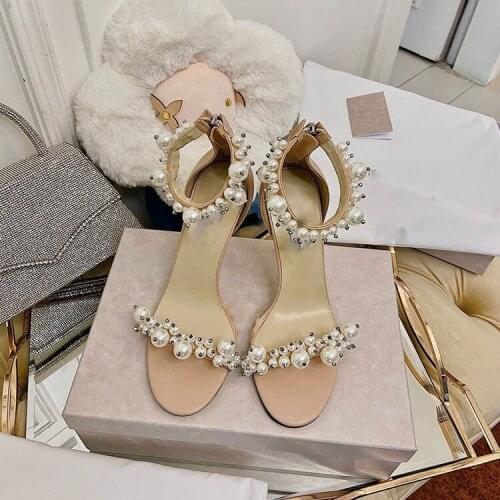 2021 New Summer Party Shoes Fashion Style Sandal High Heel Luxury Womens Sandals All Geniue Leather Ankle Strap Ladies Shoes