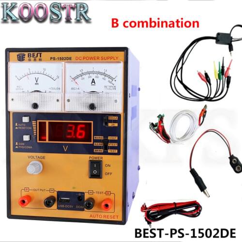 Wholesale BEST 1502DE 0-15V,0-2A DC power supply GSM CDMA Signal Detection short circuit USB 9V outputs for mobile phone repair