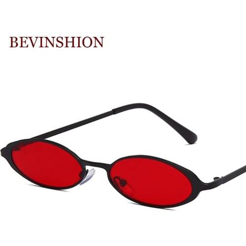 New Arrival 2021 Europe and America Oval Sunglasses Men Punk Hip Hop Retro Metal Mini Small Frame Sun Glasses Ladies