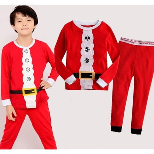 Pajamas Sets Boys Girls Christmas Fashion Outfits Sleepwear Clothes Homewear Casual Cotton Long Sleeve Shirts Pants 2Pcs Costume