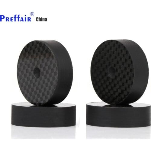 Preffair 8PCS CF2505/3310/4410/4020 Black Carbon Fiber Speaker Isolation Spike Base Pad Shoe Feet Hifi